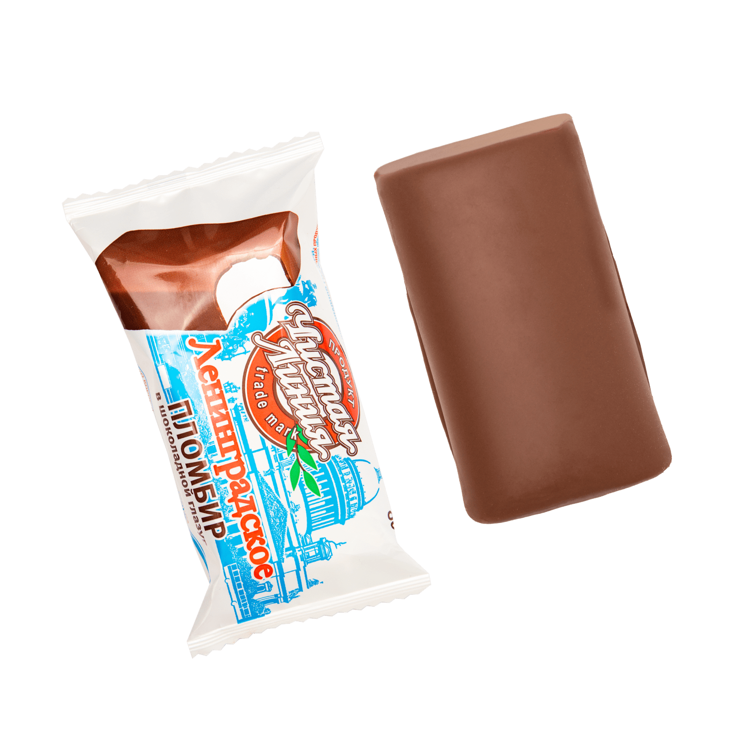 «Ленинградское» пломбир ванильный в шоколадной глазури, 80г