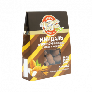 Миндаль в темном шоколаде с какао и корицей, 100г